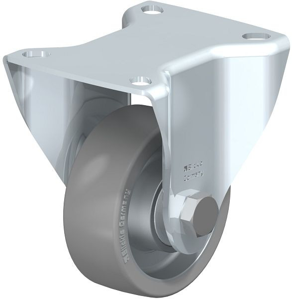 Blickle BK-ALTH 80K-AS Stahlblech-Bockrolle, schwere Ausführung, mit Anschraubplatte, Blickle Extrathane®, Grau, 741273