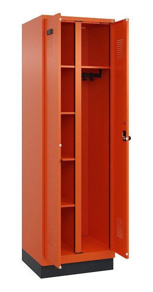 C+P Wäsche-/Garderobenspind Evolo PLUS, mit Sockel, 2 Abteile, 1950x600x500mm, 2, Drehriegel, 049620-20 S10023