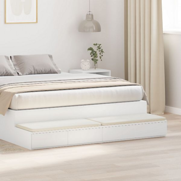 vidaXL Nachttische Weiß MDF 140 x 36.5 x 16.5 cm Nachttisch Rechteckig, 866947