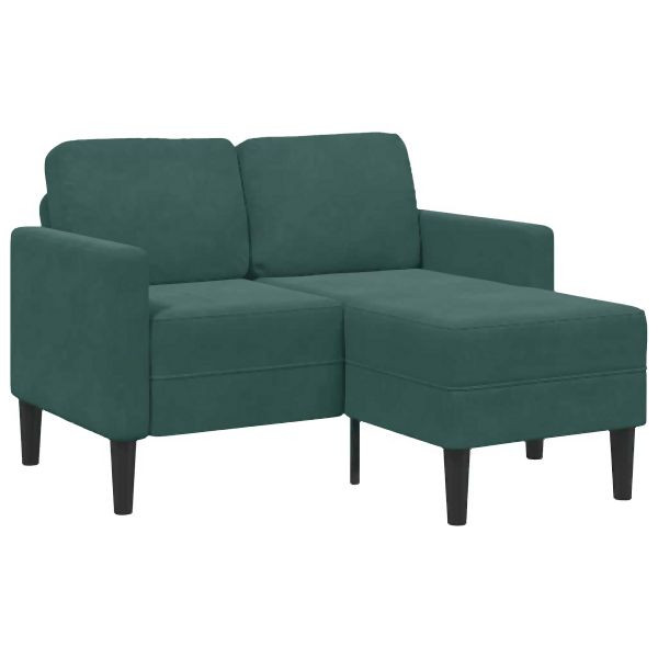 vidaXL 2-Sitzer-Sofa mit Chaiselongue L-Form Dunkelgrün 125 cm Samt, 4107071