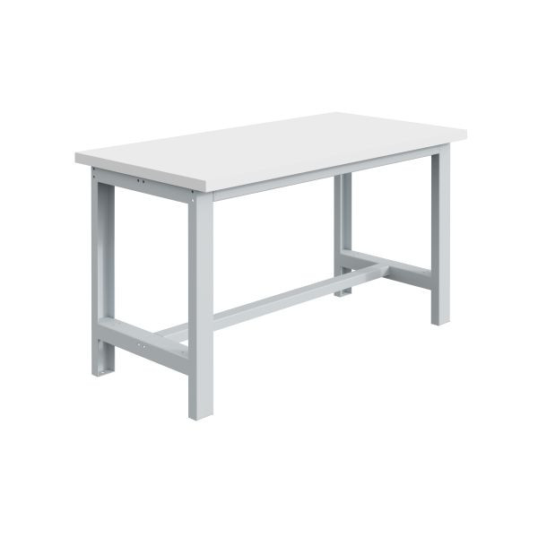 SOFAME SI Schwerlastwerkbank B 2000 x T 750 x H 838mm, Melamin-Arbeitsplatte 38 mm, Lichtgrau RAL 7035, W010010110GC
