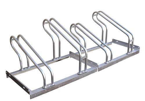 Moravia Fahrradständer für 4 Fahrräder, Tiefe 550 mm, mit Bügeln aus Rundrohr, 271683