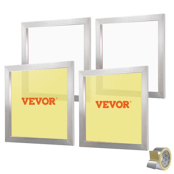 VEVOR Aluminiumlegierung Siebrahmen Siebdruckpresse 50,8 x 50,8 cm, Siebdruckmaschine Zubehör 110 Mesh, VE: 4 Stück, SYKJD41102020DC8SV0