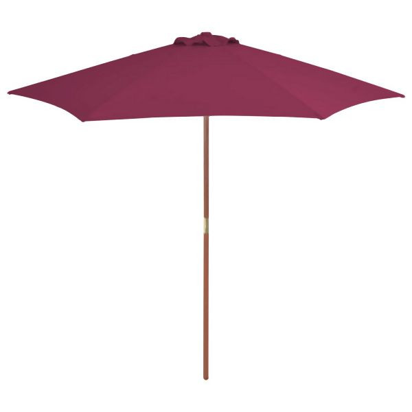 vidaXL Sonnenschirm mit Holz-Mast 270 cm Bordeauxrot, 44517