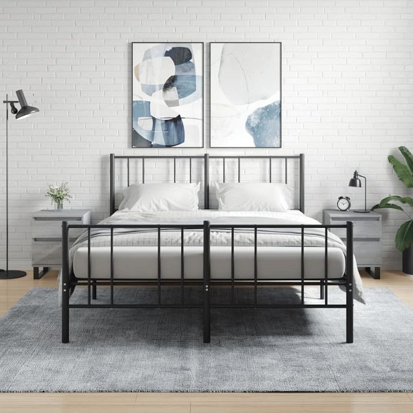 vidaXL Nachttische 2 Stück Grau Sonoma 40x35x50 cm Holzwerkstoff, 830697