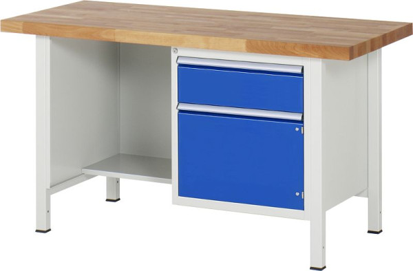 RAU Werkbank höhenverstellbar 8455A2, B1500xT900xH840-1040mm, 1x Schublade-Vollauszug, 1xTür, 13-8455A2-159B4H.11