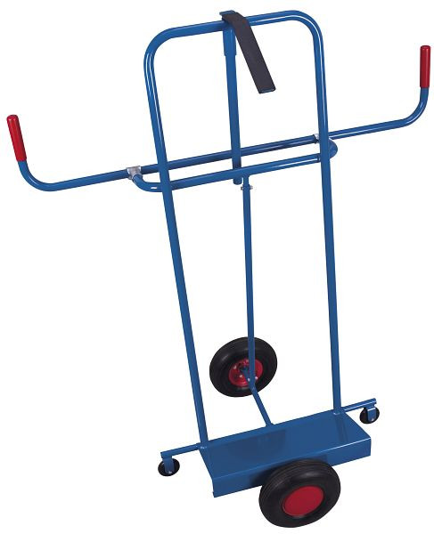 VARIOfit Plattenkarre mit variabler Plattensicherung, Außenmaße: 1.260 x 680 x 1.440 mm, RAL 5010 enzianblau, Radsatz: Luftbereifung, sk-710.045