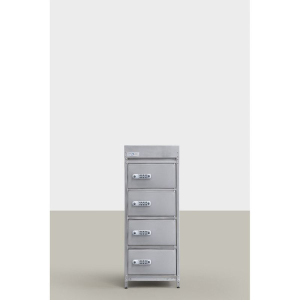 STEIN HGS Edelstahlschrank, 1 bis 8 Fächer, Innenbereich, 4 Stück, Wandmontage, 84509.0012