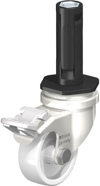 Blickle LRXA-PO 50G-FI-EXR02 Edelstahl-Apparate-Lenkrolle mit Expander & Feststeller, Polyamid, Weiß, 856449