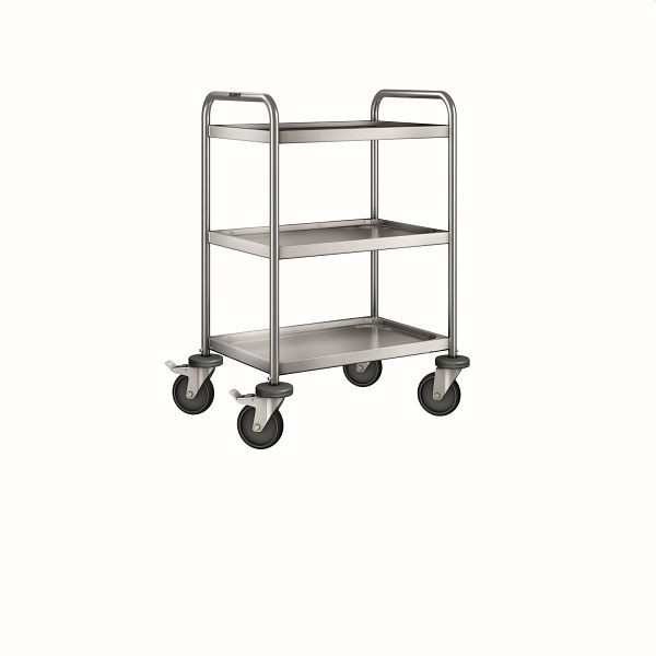 B.PRO SW 6 X 4-3 Servierwagen aus rostfreiem Edelstahl mit stahlverzinkten Rollen, 566247
