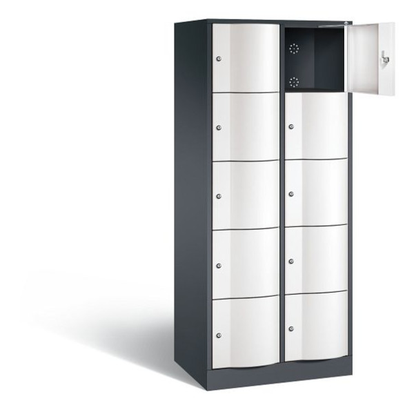 C+P Schließfachschrank Resisto, H1950xB772xT540mm, Farbe: Schwarzgrau / Verkehrsweiß, 8570-272 S10603