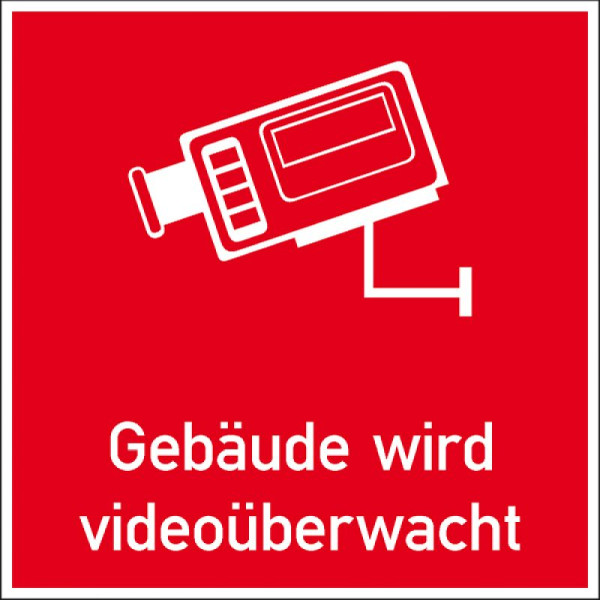 Stein HGS Hinweis-Kombischild, Gebäude wird videoüberwacht, 100 x 100 mm/Folie, einzeln, 21.g5022