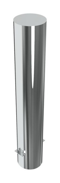 Schake Edelstahlpoller Ø 154 mm, ortsfest, zum Einbetonieren mit Erdanker, Gesamtlänge ca. 900 mm, 40154