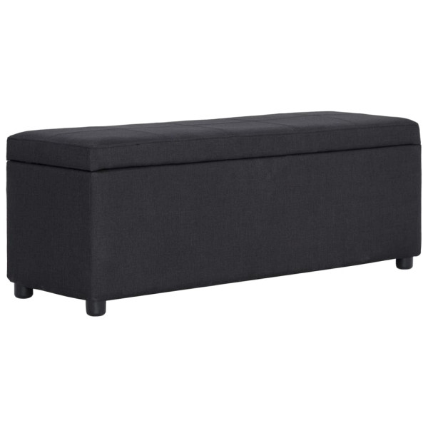 vidaXL Bank mit Staufach 116 cm Schwarz Polyester, 281323