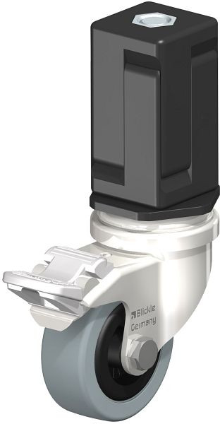 Blickle LRXA-VPA 50G-FI-EXV07 Edelstahl-Apparate-Lenkrolle mit Expander & Feststeller, Vollgummi, Grau, 856416