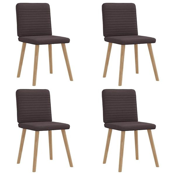 vidaXL Esszimmerstühle 4 Stk. Dunkelbraun Stoff, 3315248