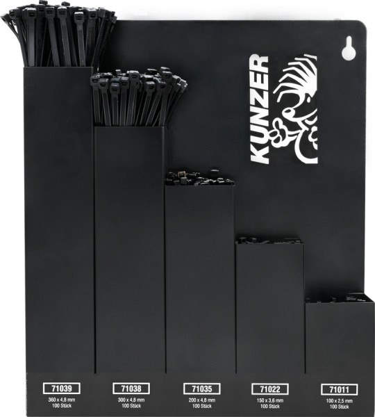 Kunzer Kabelbindersortiment mit Wandhalter, 7KBS500, 4260625448946