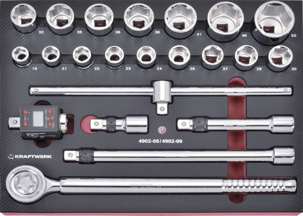 Kraftwerk 21-teilig Steckschlüsselsatz EVA 3/4"+4081-341, 4902-091