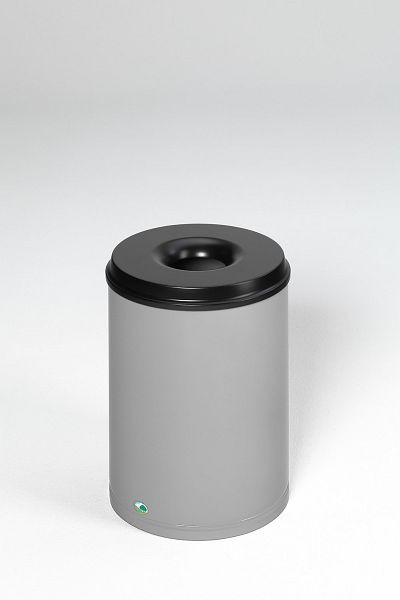 VAR Papierkorb feuersicher, 50 L, Löschkopf schwarz, silber, 3169