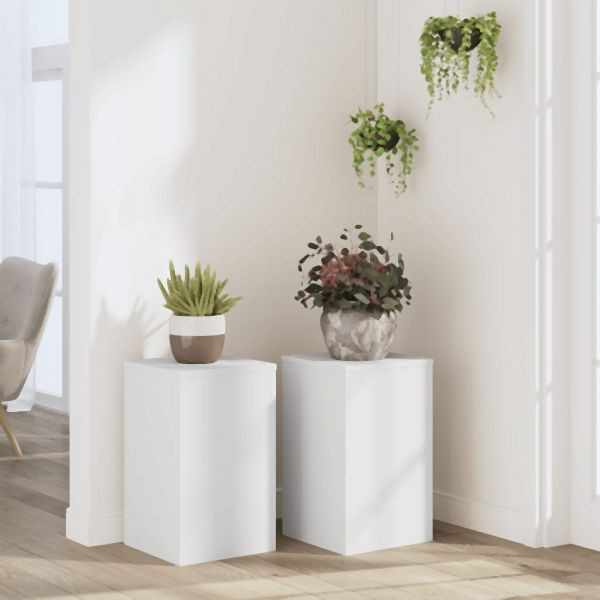 vidaXL Pflanzenständer 2 Stk. Weiß 30x30x50 cm Holzwerkstoff, 852915