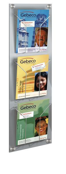 Kerkmann Wand-Prospekthalter artline, DIN A4, B 290 x T 65 x H 1020 mm, alusilber, 43619514