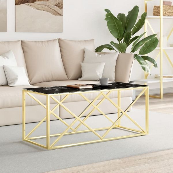 vidaXL Couchtisch 110x45x45 cm Edelstahl und Glas, 349964