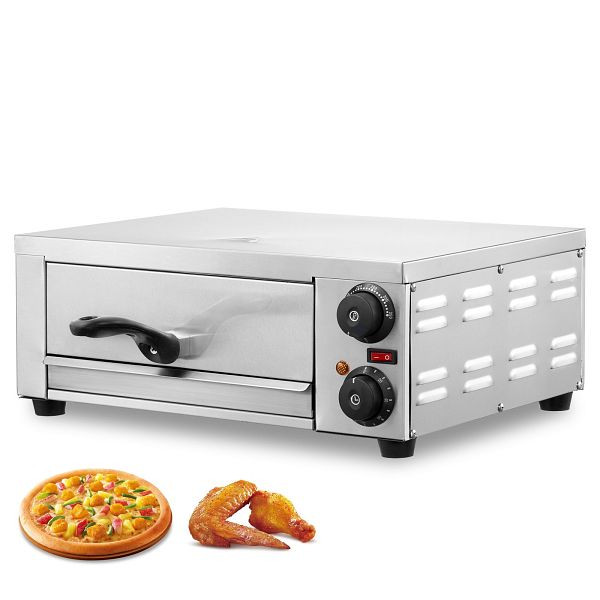 VEVOR Kommerzieller Pizzaofen Backofen 305mm Edelstahl Elektrisch 2 Drehknöpfe, CLMDRPSLDCSXBI3U5V2