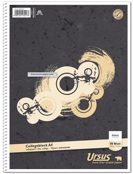 Staufen Collegeblock - A4, 80 Blatt, 70 g/qm, 9mm liniert, 04433010