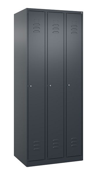 C+P Umkleidespind Classic PLUS, 3 Abteile, 1850x750x500mm, 7016/7016, Zylinderschlösser, 080000-39 S10025