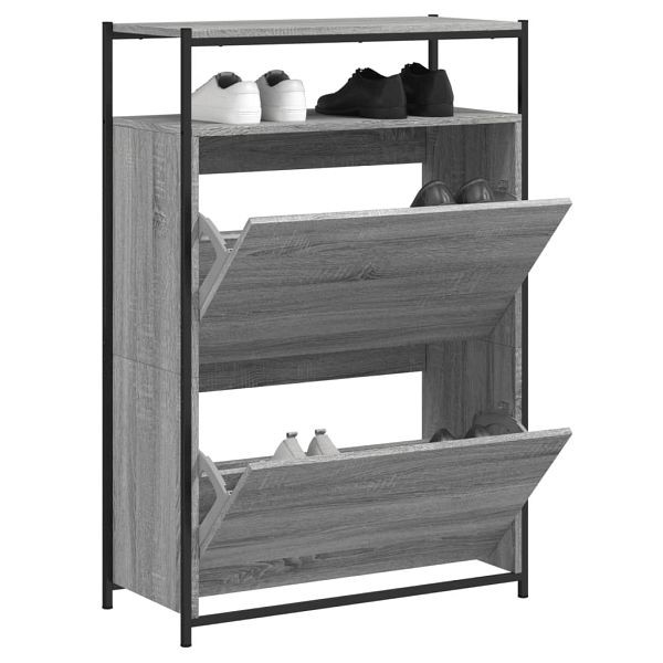 vidaXL Schuhschrank Grau Sonoma 75x34x112 cm Holzwerkstoff, 840037