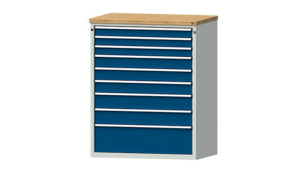 ANKE Werkbänke Schubladenschrank, Modell 4006 V, 1065 x 700 x 1320 mm, RAL 7035/5010, BMP 40 mm, 611.511