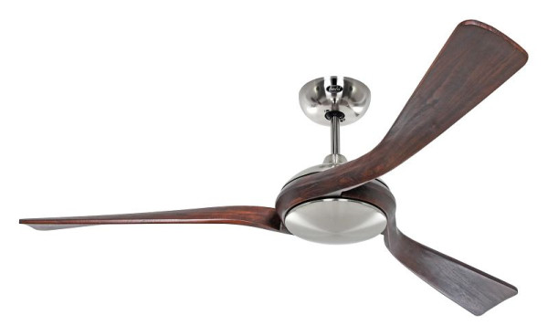 CasaFan Deckenventilator Eco Interior Chrom gebürstet-Massivholz Nussbaum gebeizt, 314231