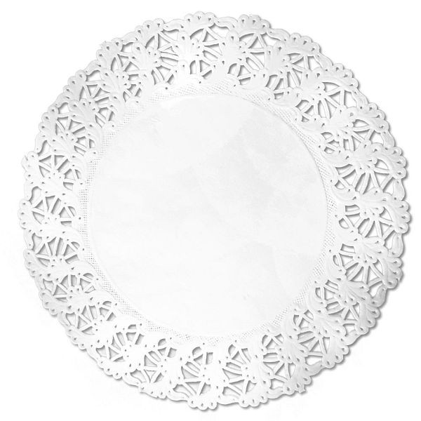 Hygostar Tortenspitzen, rund, weiß, Ø 20 cm, Papier, 250 pro Packung, VE: 2000 Stück, 34201