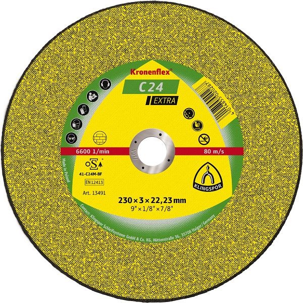 Klingspor C 24 EX Trennscheiben 230 x 3 x 22,23 mm gerade, VE: 25 Stück, 13491