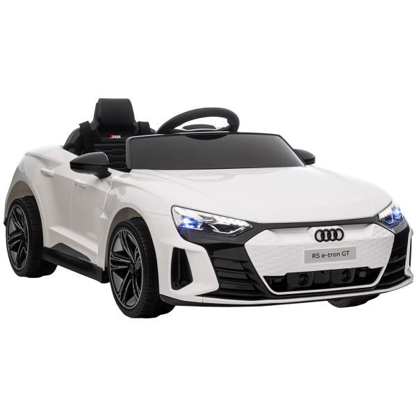 HOMCOM Kinder Elektroauto, Kinderfahrzeug mit Ferbedienung, Kinderauto, Weiß, 370-220V90WT