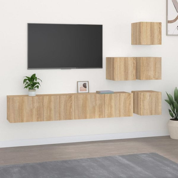vidaXL TV-Wandschrank Sonoma-Eiche Holzwerkstoff, 3114576