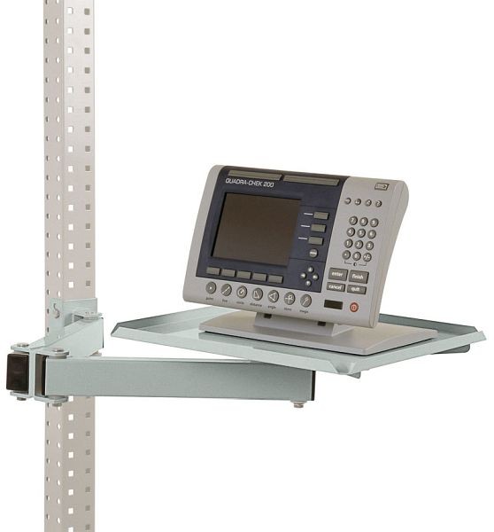 Manuflex Ablageboard, drehbar für UNIVERSAL und PROFI, BxT 370 x 370 mm, mit Doppelgelenk-Schwenkausleger, Lichtgrau, ZB3568.7035