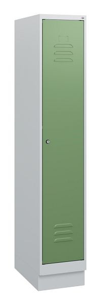 C+P Umkleidespind Classic PLUS, Sockel, 1630x300x500mm, 7035/6011, Zylinderschloss, 0800205-10 S10021