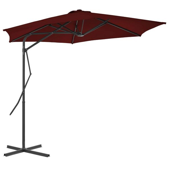 vidaXL Sonnenschirm mit Stahlmast Bordeauxrot 300x230 cm, 312518