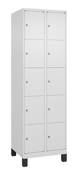 C+P Schließfachschrank Classic PLUS, Füße, 2 Abteile, 1950x600x500mm, 9016/9016, 080010-205 S10014