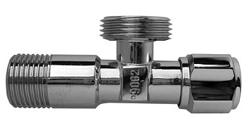 Benkiser Eckventil 1/2 Zoll x 3/4 Zoll ohne Quetschverschraubung, mit Schubrosette, 7301234