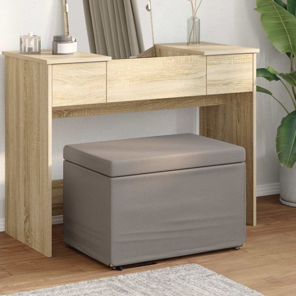 vidaXL Hocker Taupe 61 x 41 x 40 cm Stoff und Pressholz, 876762