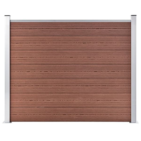 vidaXL Zaunelement WPC 180x146 cm Braun, Material: WPC (Holz-Kunststoff-Verbundwerkstoff), Aluminium, Stahl, 148980