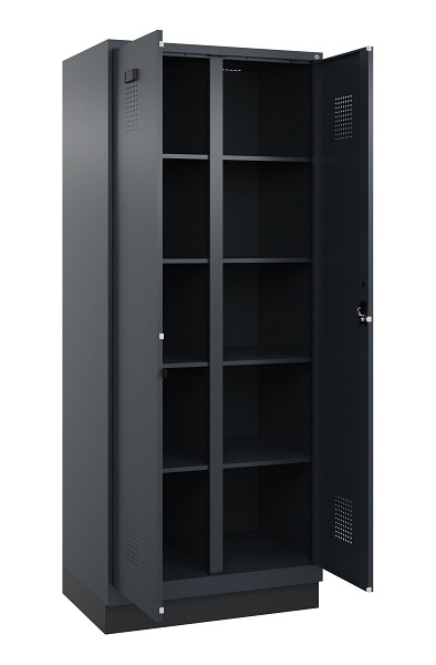 C+P Wäsche-Spind Evolo PLUS, mit Sockel, 2 Abteile, 1950x800x500mm, 7016/7016, Verschluss Zylinderschloss, 049022-22B S10043