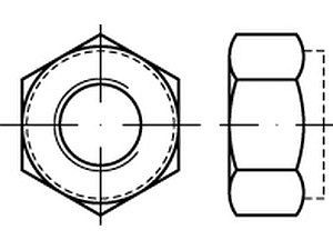 Sechskantmuttern ISO 7040 A 2-70 M 4 mit braunem Ring, n. BN 205107 -3 VE=S (100 Stück)