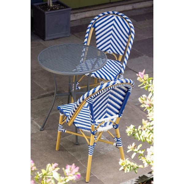 Bolero Rattan Beistellstuhl im Pariser Stil Blau (2 Stück), CH110