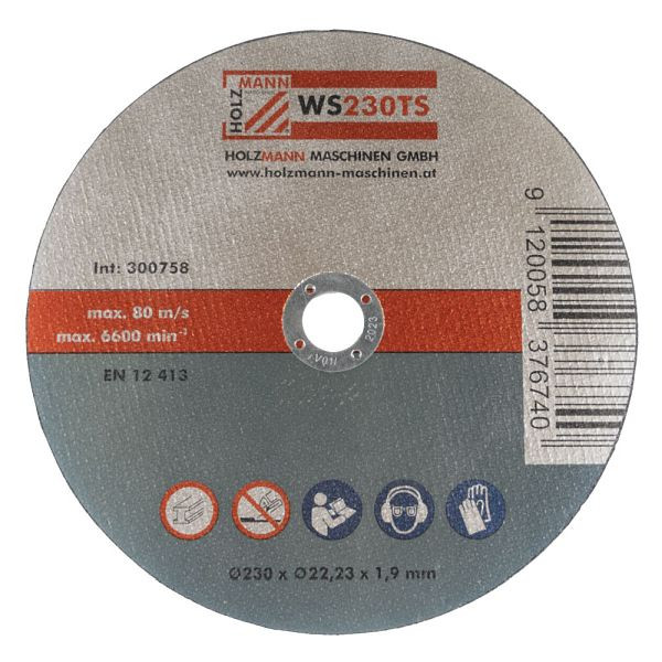 Holzmann Trennscheibe 230*22,23 1,9mm, VE: 10 Stück, WS230TS