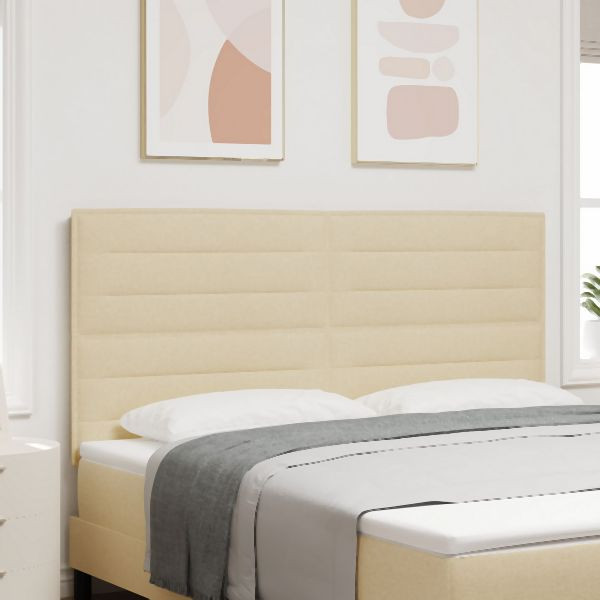 vidaXL Kopfteil Linien Design Creme 180 cm Stoff, 3337703