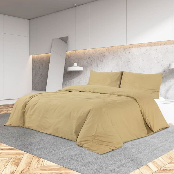 vidaXL Bettwäsche-Set Taupe 135x200 cm Leichte Mikrofaser, 135990