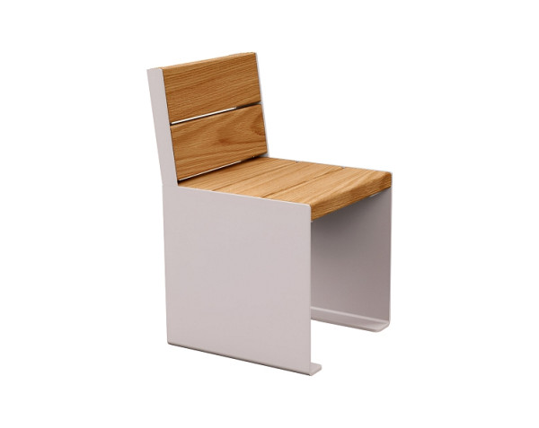 Procity Stuhl Kube. Mit Rückenlehne, Stahl & Holz, helle Eiche/RAL 7044, 306394.7044.CHEC